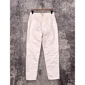 Current Elliott Jeans 28 Womens High Waist Slim Straight Pleated White Denim